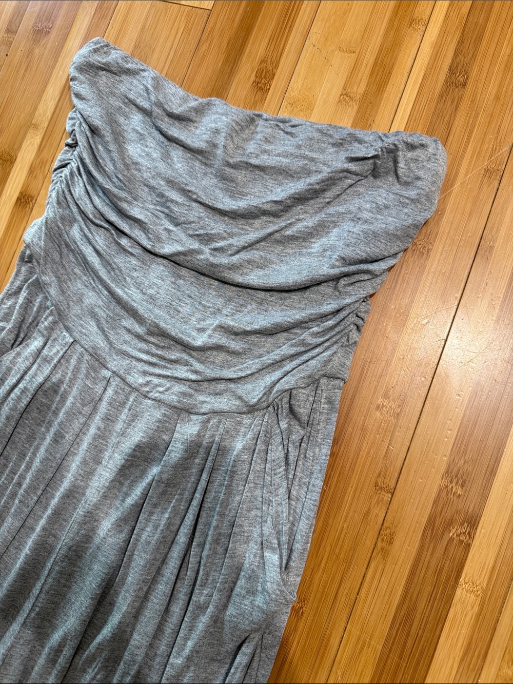Heart & Hips Strapless Light Gray Draped Jumpsuit - Picture 3 of 4